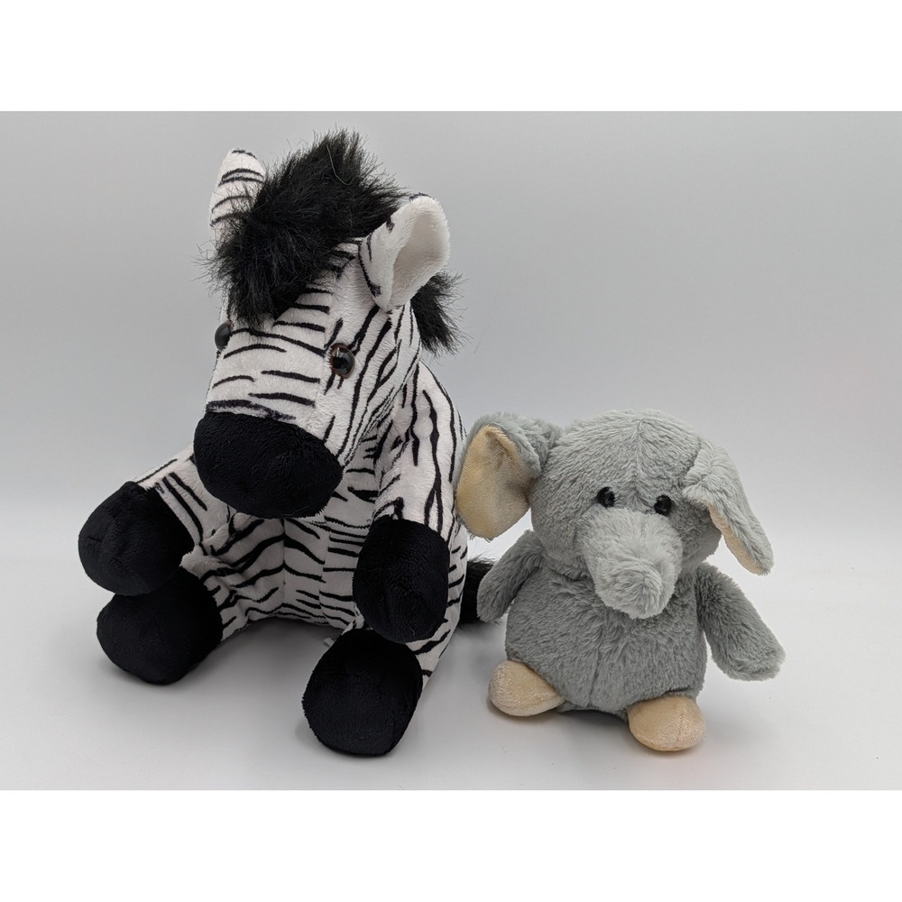 BJ Toy Co Plush Animal Lot Zebra Elephant Safari Stuffed Animal